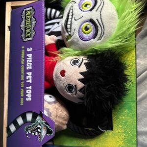 3-Piece Pet Toys Set - Green, Red, Black
